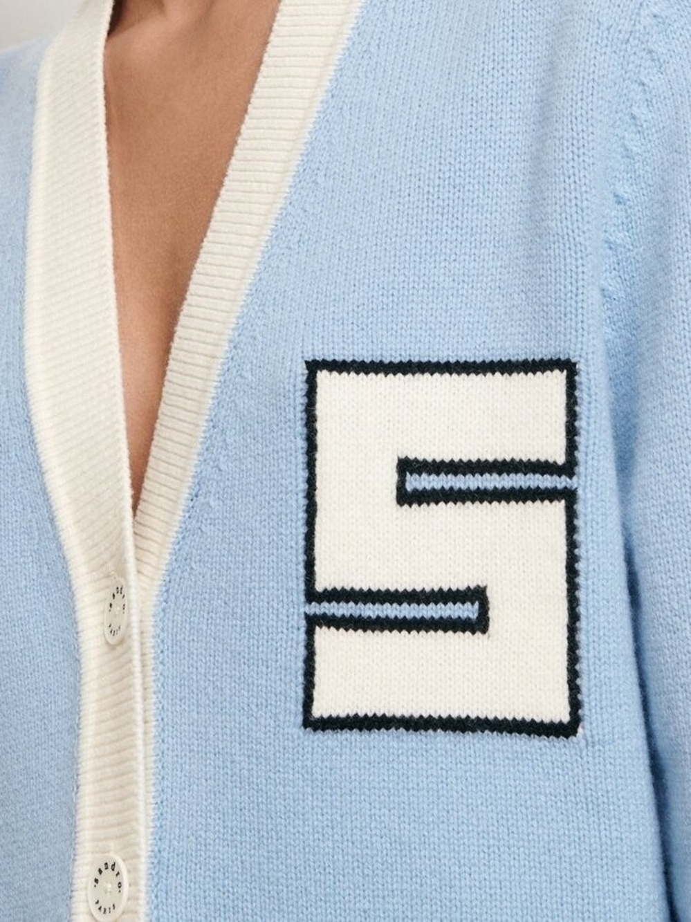 Sandro Amal Varsity Wool Cardigan 01900 - Picture 5 of 16